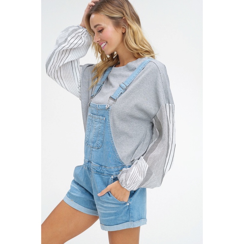 NWT ♡ Denim Dungarees, Overall Shorts, ON SALE! - Picture 2 of 8